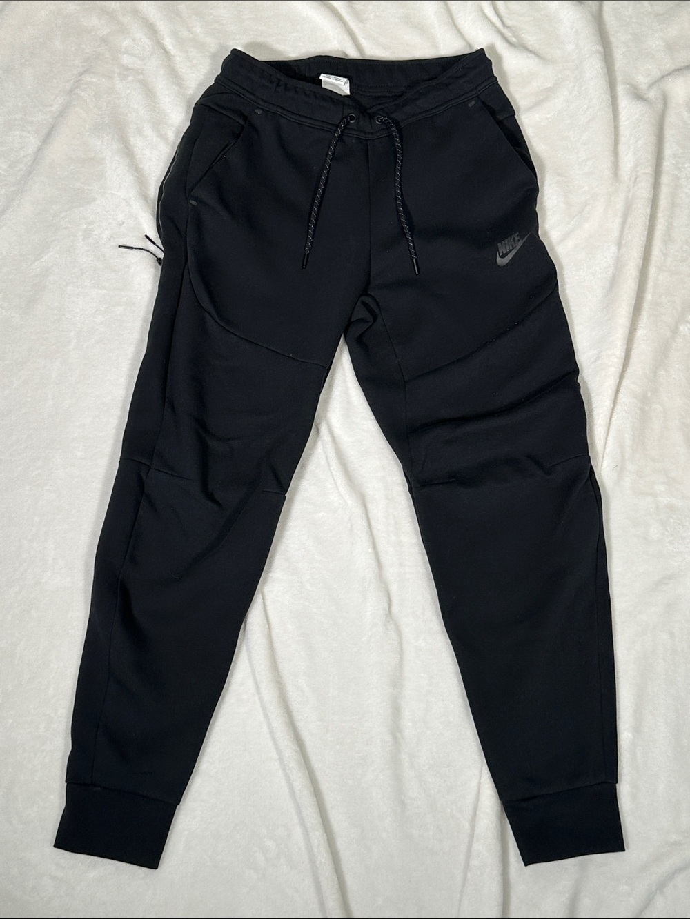 Nike Kids Black Fleece Joggers with Drawstring